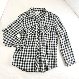 Black and White Gingham Flannel